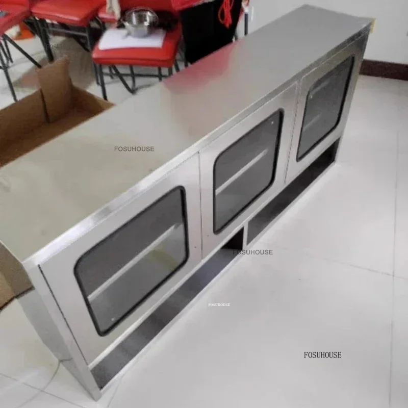 Modern Stainless Steel Kitchen Cabinets Creative Home Furniture Kitchen Island Balcony Room Cabinet Wall Mounted Storage Cabinet