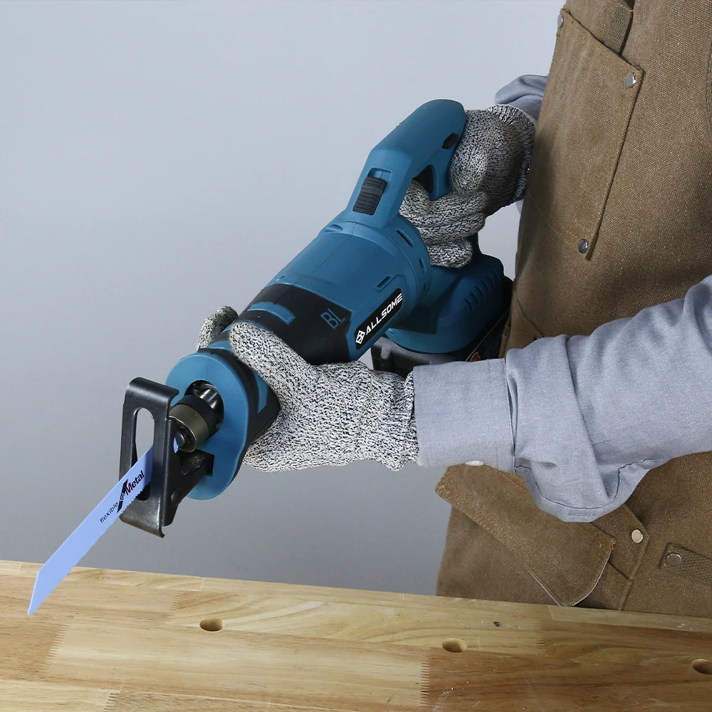 Allsome 왕복 톱 목재 및 금속 절단기, 18V 마키타 리튬 배터리용 전기톱