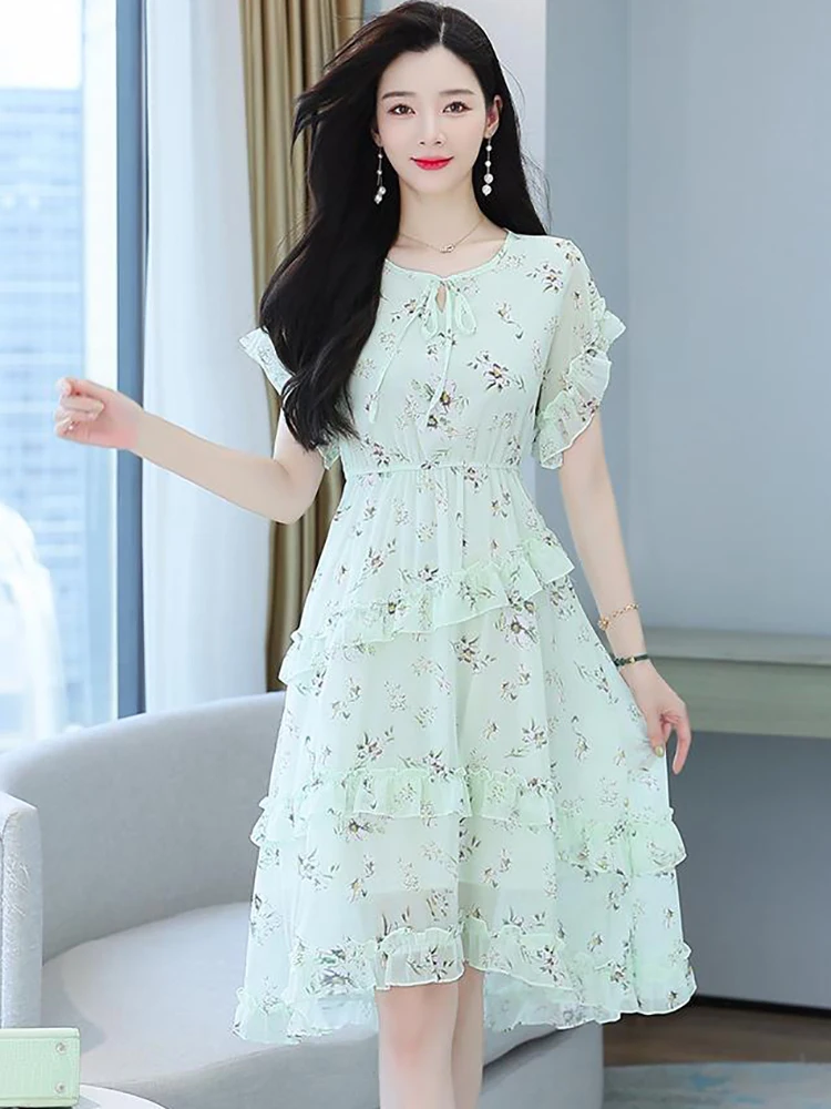 Summer Elegant Floral Dress Women Print Sweet Cute India | Ubuy