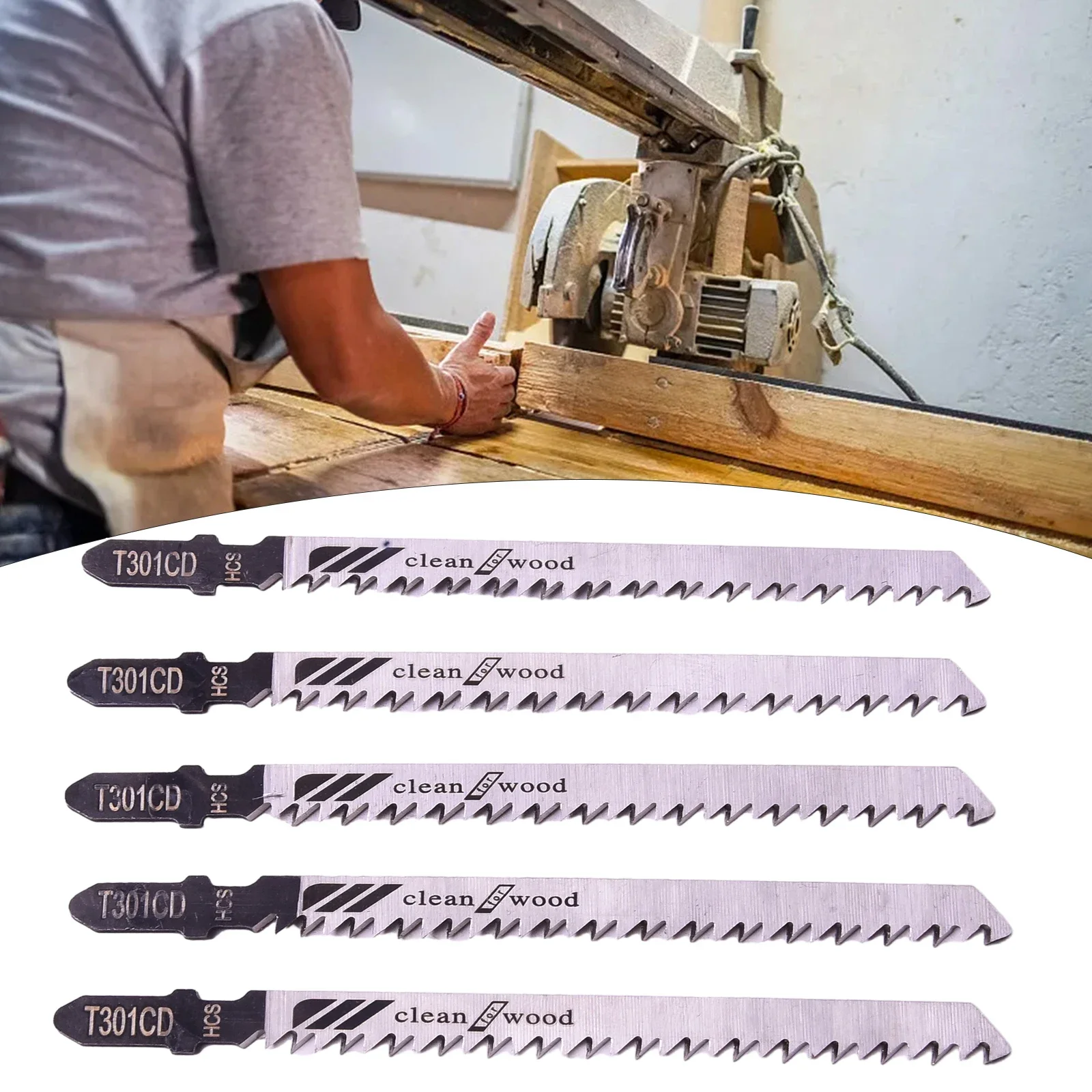 T301CD Jigsaw Blade Set High Carbon Steel Reciprocating Saw Blade jig saw blades reciprocating saw blades For Sheet Panels Wood Plastic Metal Cutting Woodworking 5Pcs