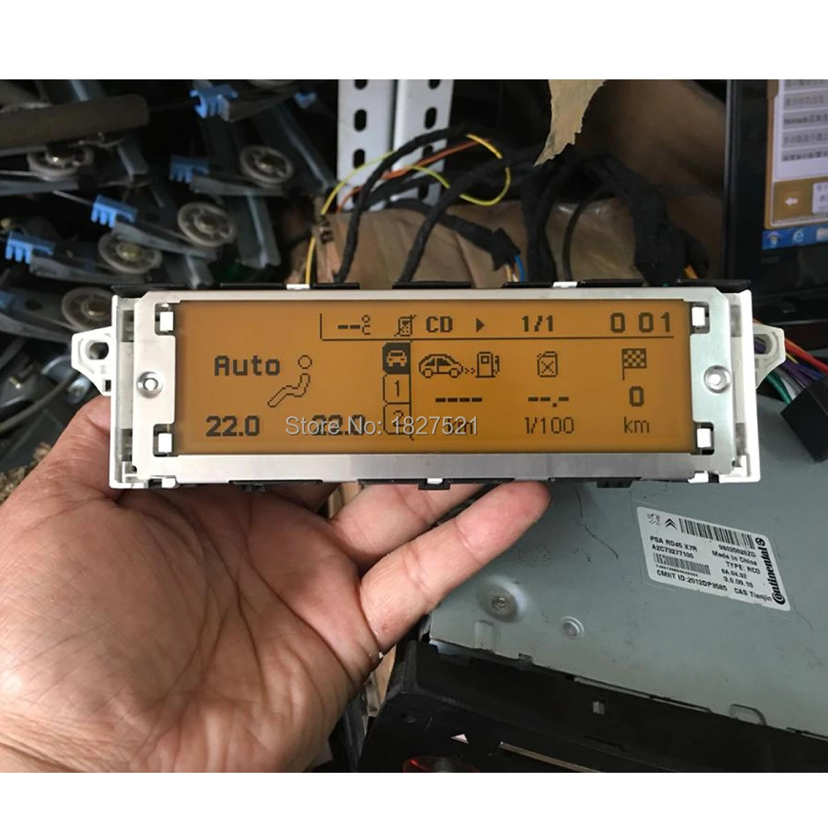 Schermo Giallo Originale Usb Dual-Zone Air Bluetooth Display Monitor 12 Pin Per Peugeot 307 407 408 Citroen C4 C5