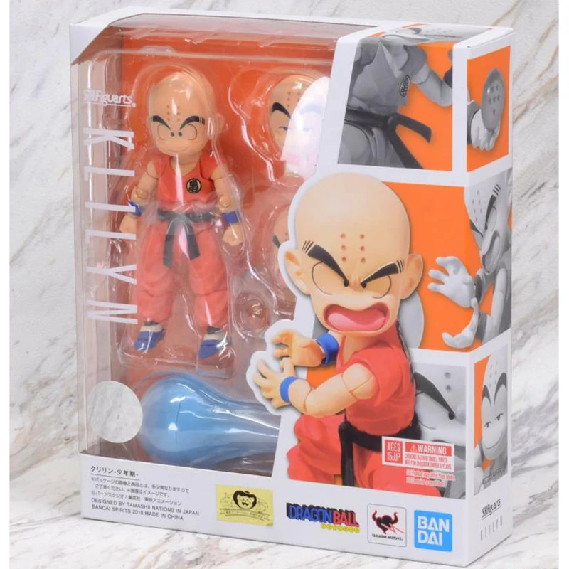 

Bandai Original SHF Dragon Ball Z Figure Super Saiyan Kuririn Anime Action Figures Model Collectibles Toys Birthday Gift PVC