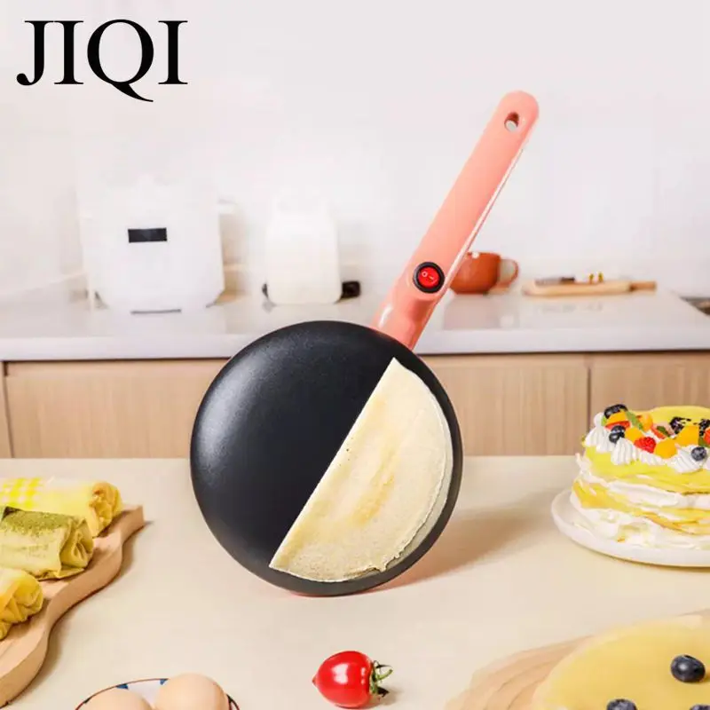 JIQI Non-stick Crepe maker Rapid heating Household Pancake machine Spring roll Pizza cake Baking pan DIY snack Washable panel