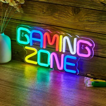 Insegna al neon a LED per zona di gioco per decorazioni da parete Insegne al neon per giochi con alimentazione USB per giochi, camera da letto, regali