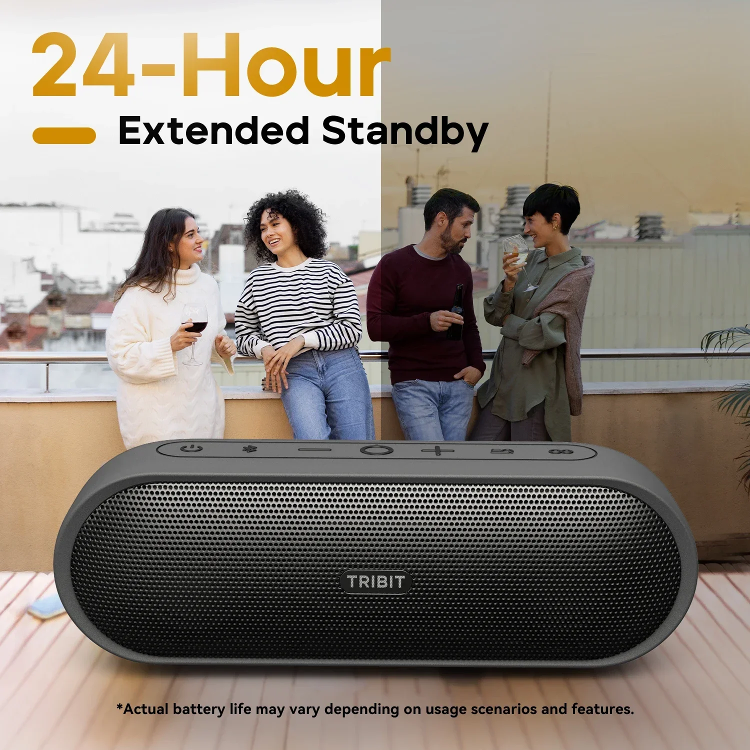 TRIBIT XSound Plus 2 Portable Bluetooth Speaker, 30W Power, IPX7 Waterproof Wireless Speaker 24-hrs Playtime For Camping, Hiking 3