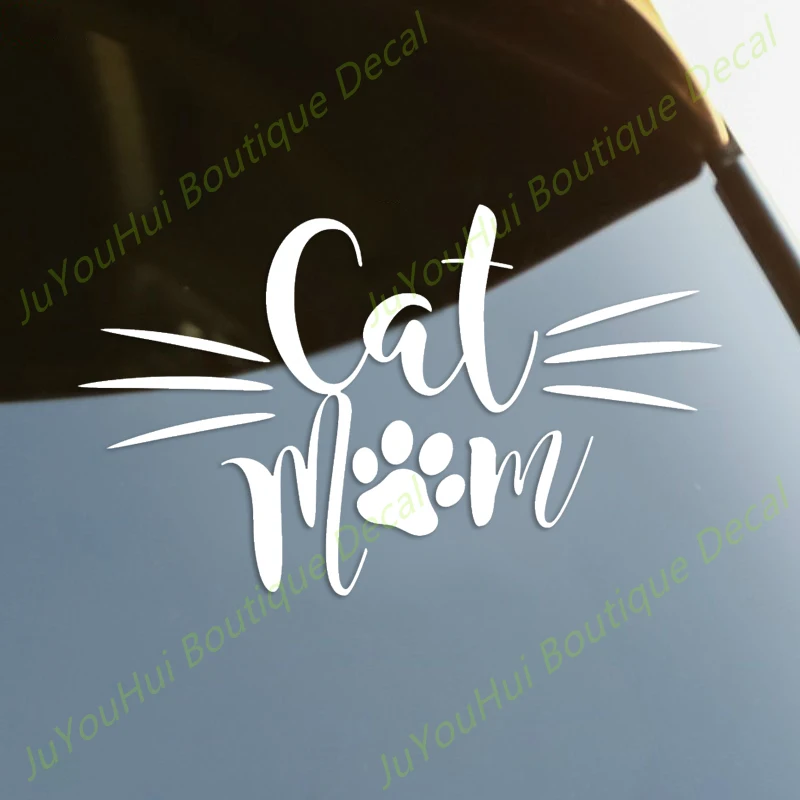

JuYouHui Exterior Accessories Decal CAT MOM Vinyl Car Stickers Waterproof Auto Decors on Car Body Bumper Rear Window Laptop