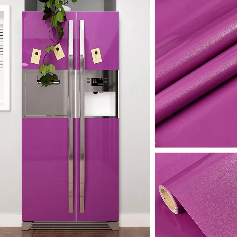 Shiny Refrigerator Wallpapers Self-adhesive Decorative Vinyl Wall Solid