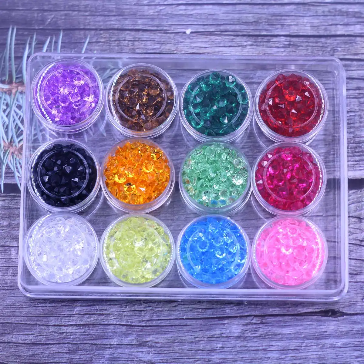1 Box Acrylic Rhinestones Mixed Colors 5mm For Kids Painting Nail Embellishments Scrapbook Jewelry DIY Finding 13cm