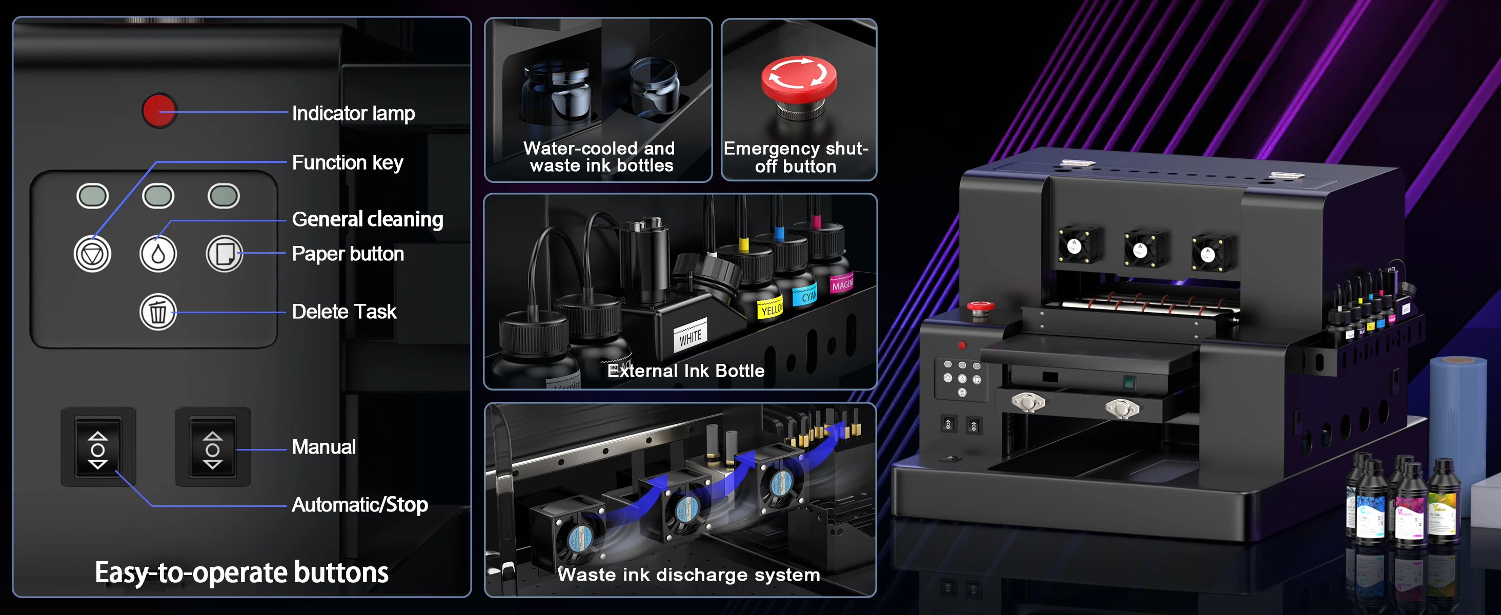 Description Picture 4 of itemUV Printer A3 XP600 UV Printing Machine 32*50cm Printing size A3 UV DTF Printer with Laminator Machine A4 XP600 UV DTF Impresora