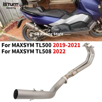 Slip On For SYM MAXSYM TL500 TL508 2019 -2022 Full System Motorcycle Exhaust Escape Modified Moto Titanium alloy Front Link Pipe