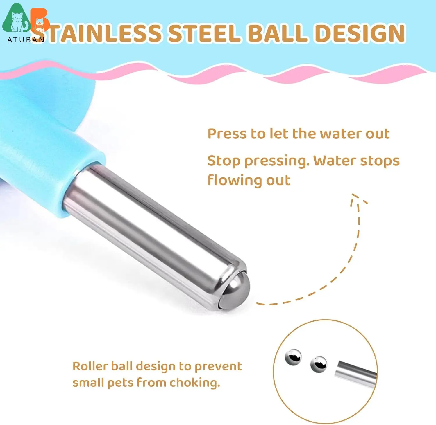 Hamster water feeder small animal water bottle pet drinking bottle Hamster water bottle 3 in 1 small animal pet cage water bottle no drip pet cage bottle 80ml with bracket waterproof drop