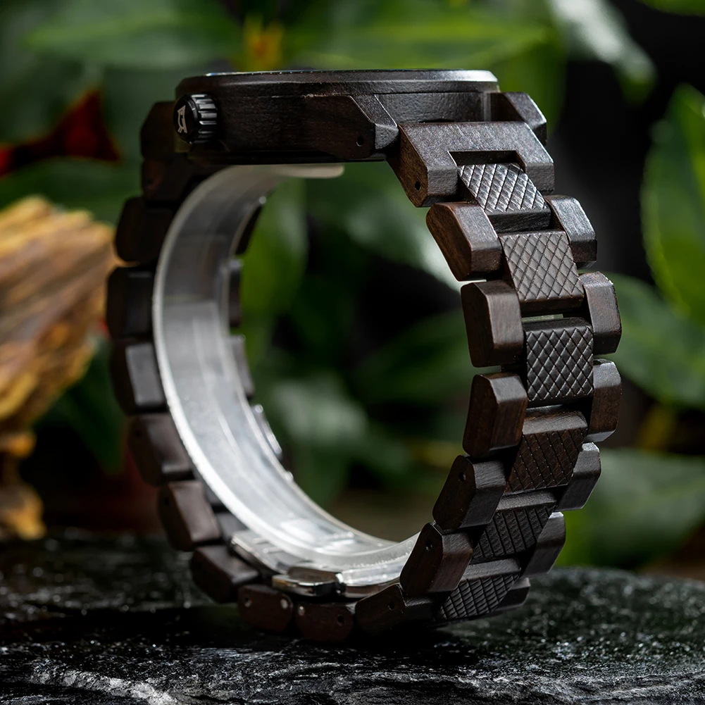BOBOBIRD Wooden Watch Top Fashion Casual Clock Quartz Wristwatch Engraved Custom Logo Man Watches best man Gift Wood Box 4