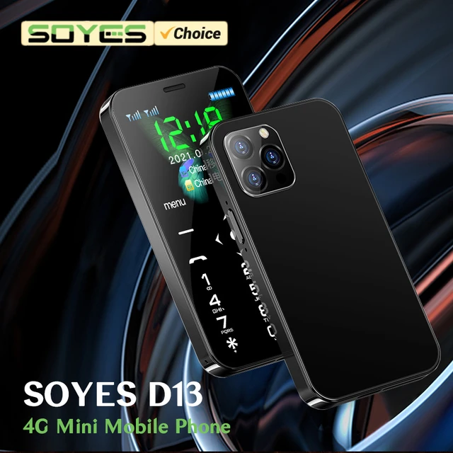 Original SOYES D13 Mobile Phone 3G 4G Dual SIM Type C 900mAh LED Light SOS  Super Fashion Small Mini Card Cell Phone Celular Touch Phones VS Ulcool  XS11 XS12 For Students From