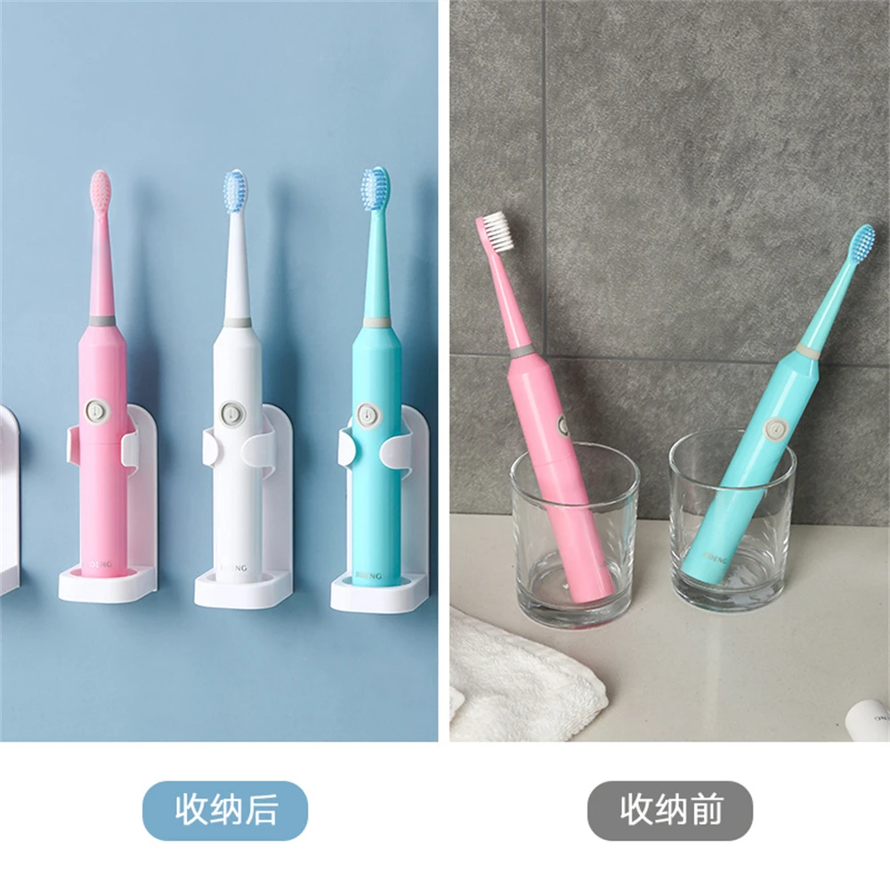 Traceless Toothbrush Holder Bath Wall-Mounted Electric Toothbrush Holders Adults Stand Hanger Bathroom Accessories Toothbrush Holder