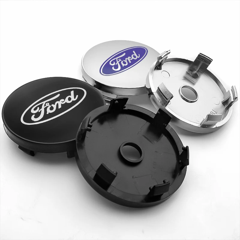 4PCS 56+60mm Car Wheel Center Hub Caps Sticker Emblem Decal Ford Focus 2 3 MK3 MK4 Fiesta Kuga Explorer Mondeo