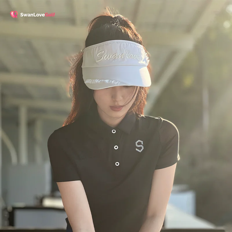 Ladies golf sun visor cap outdoor sports tennis lace side sunscreen empty top hat for women high-end caps with bowknot ribbon