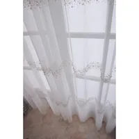Window Screen Living Room Bedroom Finished Product 1PC French Style Beautiful Pearl Diamond Sparkling Starry Sky Embroidery 1