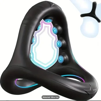 Anéis de pênis de silicone anel peniano ereção aumentando anel peniano triangular com contas de massagem ejaculação retardada brinquedos sexuais para homem 1