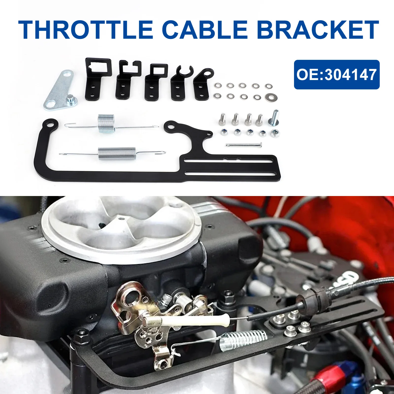 Transmission Throttle Cable Kit For EZ-EFI For Automatic Transmission TV Cables GM 700R4 Transmissions Throttle Cable Mount Bracket Cable Mounting Kit 304147