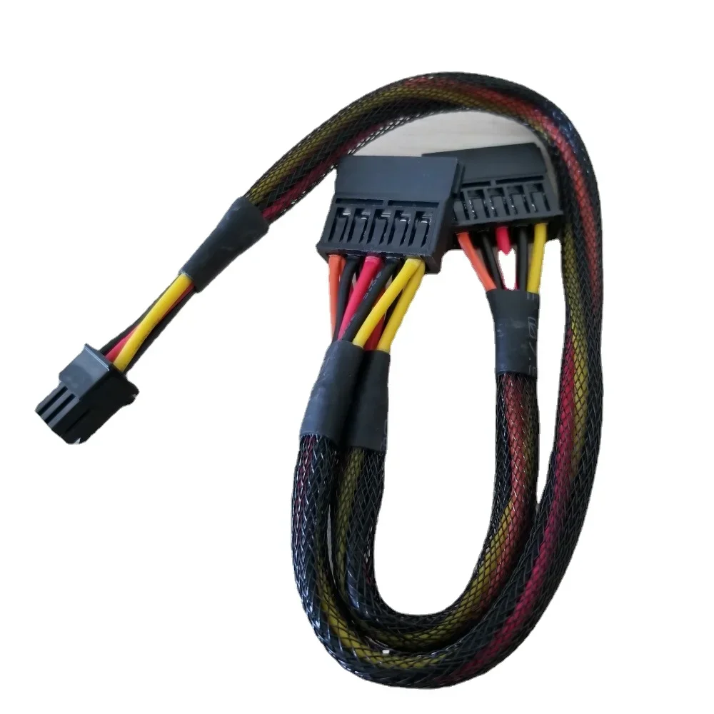6Pin to 2-Port 15P SATA Power Cable Cord for DELL Vostro 3668 3650 3653 3655 3252 Desktop Computer HDD SSD Expansion 50cm sata power cable