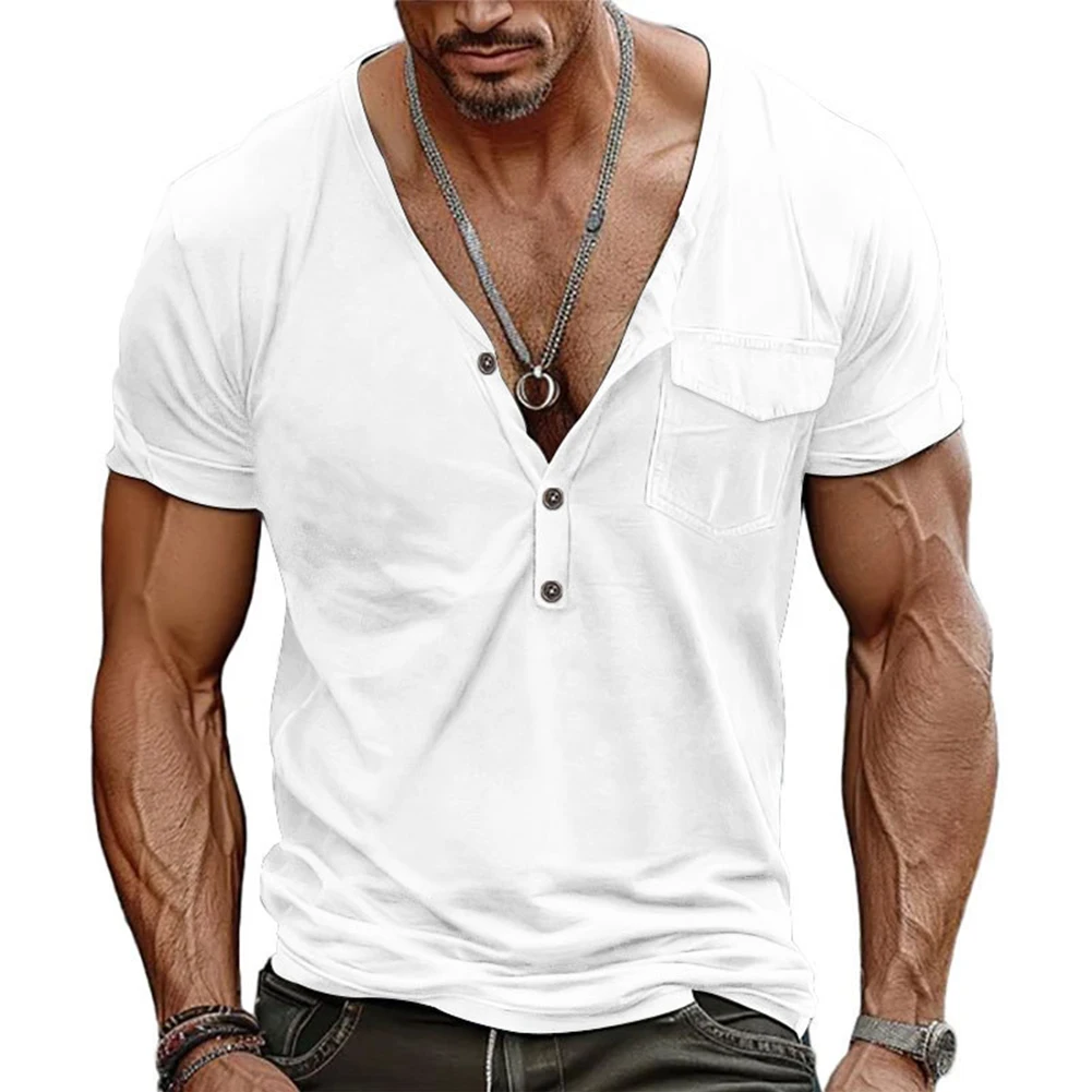 

T-Shirt Tops Fitness Wedding For Business Mens Muscle Party/Cocktail Pullover Ribbed Short Sleeve Comfy Fashion