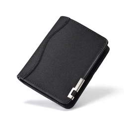 Men's Sleek Metal - Accent Minimalist Wallet with Solid Design (2601 - 2 - Black)