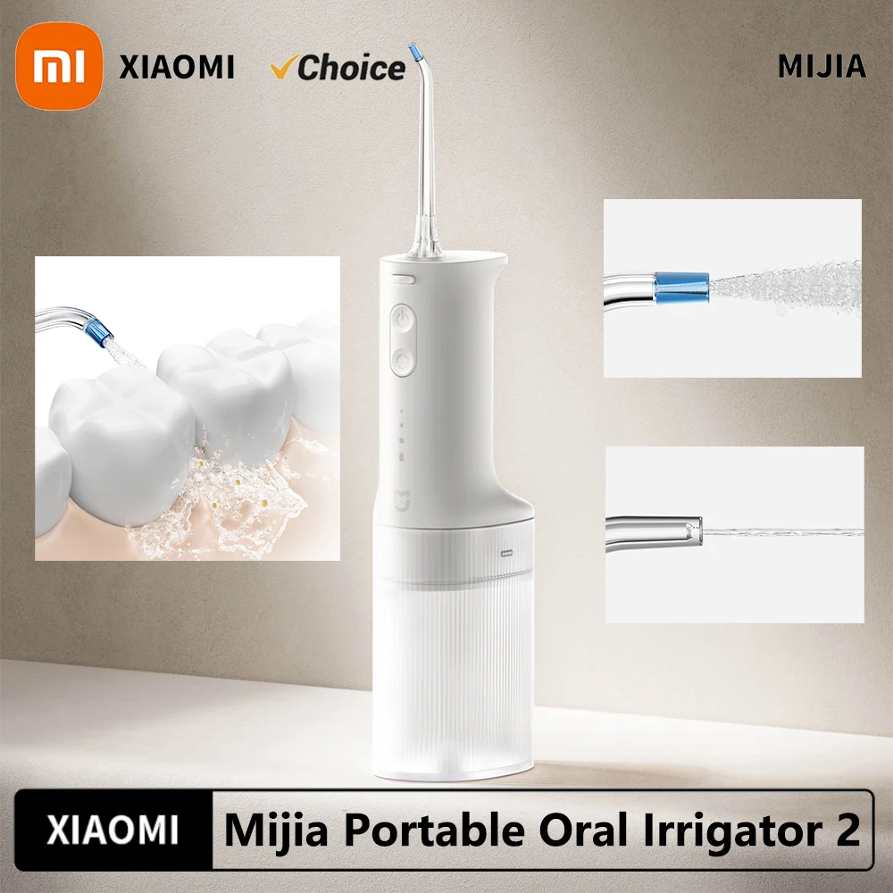 Oral Irrigator 2025 XIAOMI MIJIA Portable 2 Dental Teeth Whitening Flosser bucal tooth Cleaner vibration waterpulse Water Thread