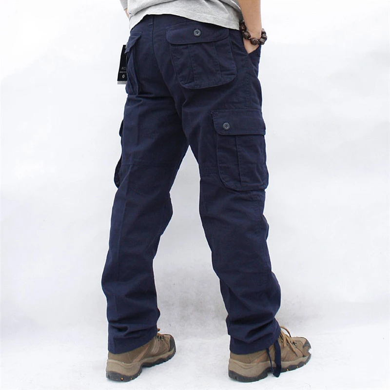 Cargo Pants Men Spring Autumn Workout Overalls Straight Trousers Multi-Pocket Baggy Casual Cotton Wear-Resistant Slacks Pants cargo pants military cargo pants men casual pants
