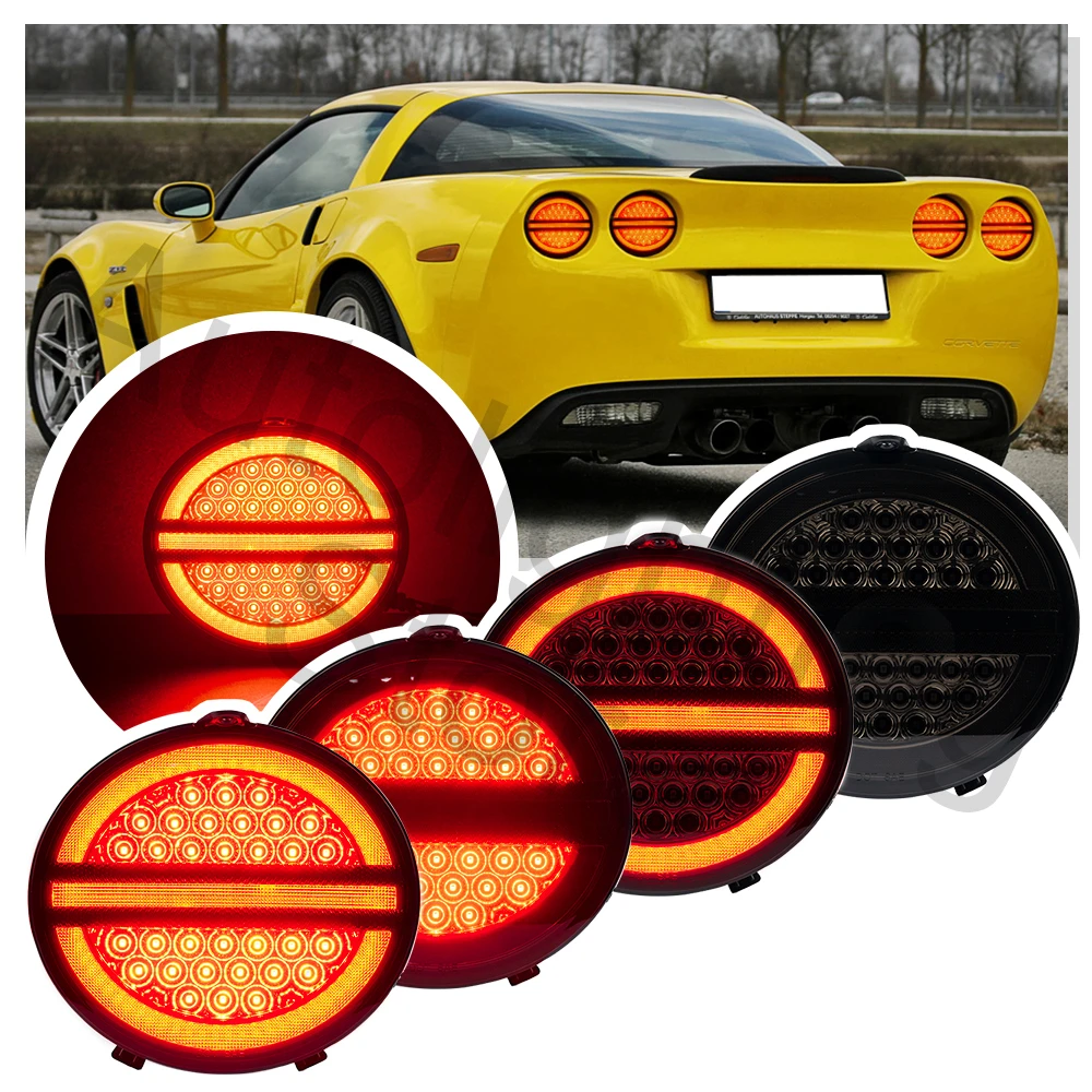 4PCS For Chevy Chevrolet Corvette C6 2005 2013 LED Rear Tail Brake