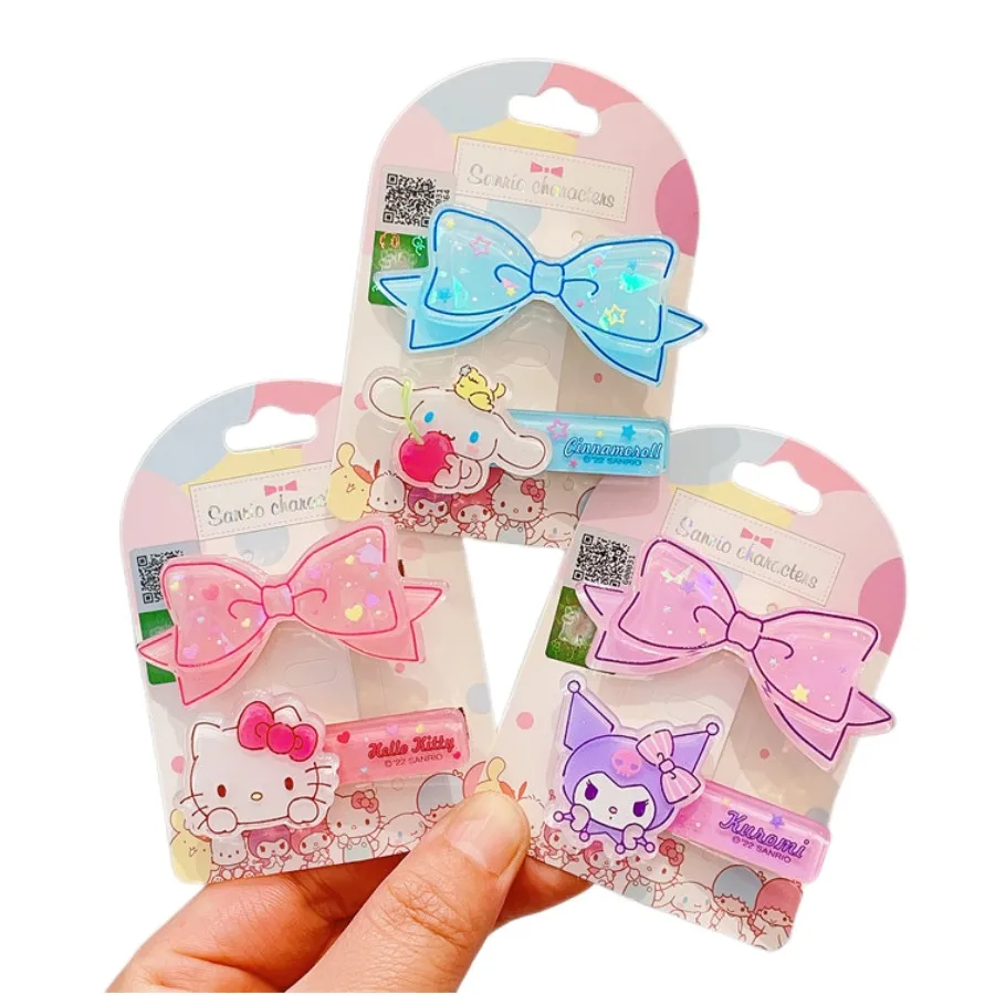 

Sanrio Genuine Edition Cinnamoroll Kuromi Kitty Melody Girl Baby Headwear Cute Pattern Long Hair Clip Bangs Decoration Wholesale