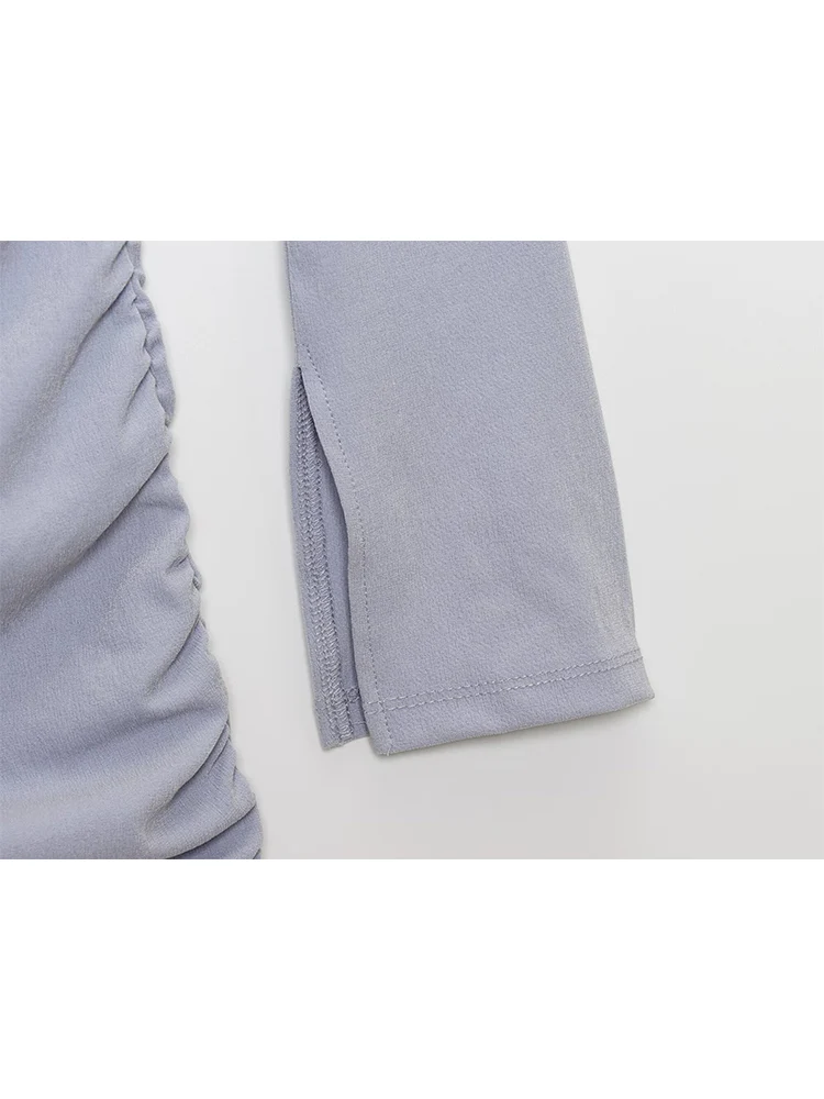 TFMLN Fashion Slash Neck Mini Dress For Women Elegant Long Sleeve Slim Ruffles Dress New Slim Simple Sweet Summer Clothing