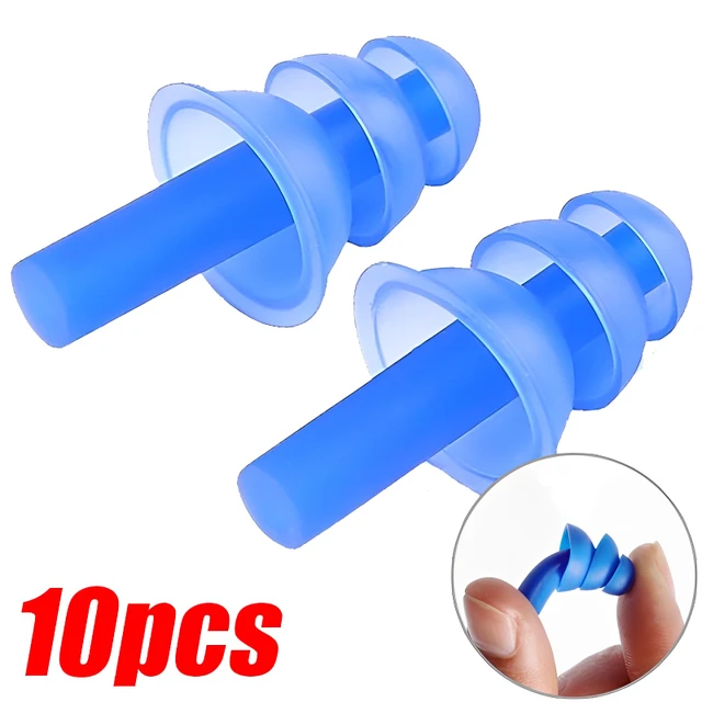 Bouchons d'oreille en silicone souple réutilisables, bouchons d'oreille  étanches, réduction du bruit, protection auditive pour dormir, natation, 2  pièces, 4 pièces, 10 pièces - AliExpress