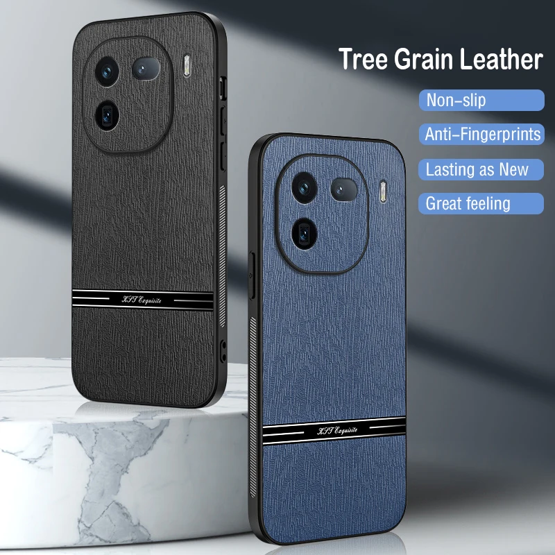 

for vivo iQOO 12 Pro Phone Case Leather Luxury Splicing Tree Pattern Soft Silicone Edges Cute Cover vivoiQOO12Pro V2329A V2307A