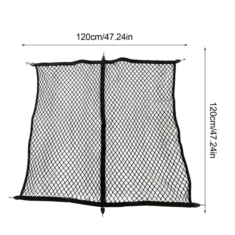 Cargo Net For Pickup Truck Bed, Universal 3-Pocket Trunk - View #3