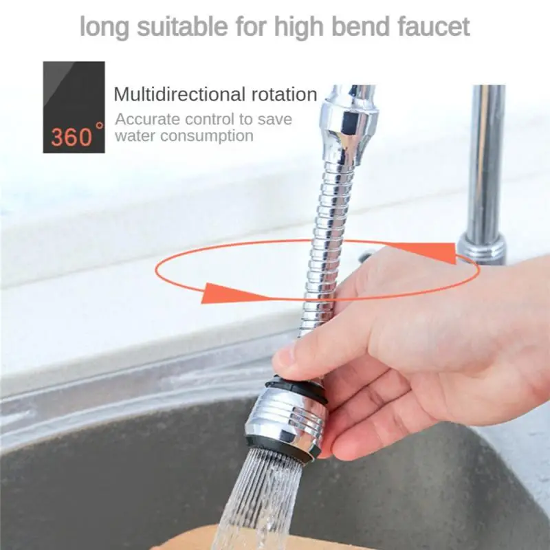 Universal Faucet Anti-splash Head Extender Kitchen Water Saving Rotating Bubbler Filter Booster Nozzle Bathroom Faucet Extender
