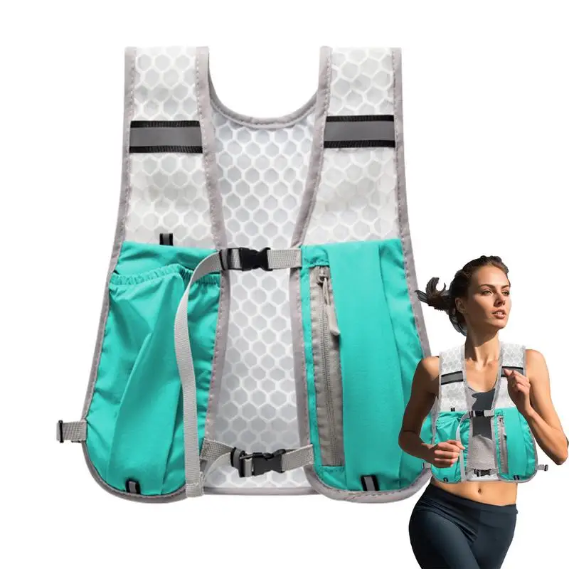 Running Vest Reflective Hydration Water Chest Pack Lightweight Running Water Bottle Storage Vest With Phone Holder Cycling Vest