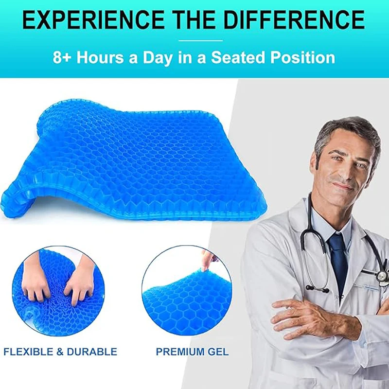 Summer Gel Seat Cushion Breathable Honeycomb Design For Pressure Relief Back Tailbone Pain - Home Office Wheelchair Chair Cars 5