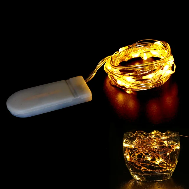 Guirlande lumineuse féerique LED avec télécommande à piles, fil de cuivre,  étanche, pour mariage, fête, décoration de la maison - AliExpress