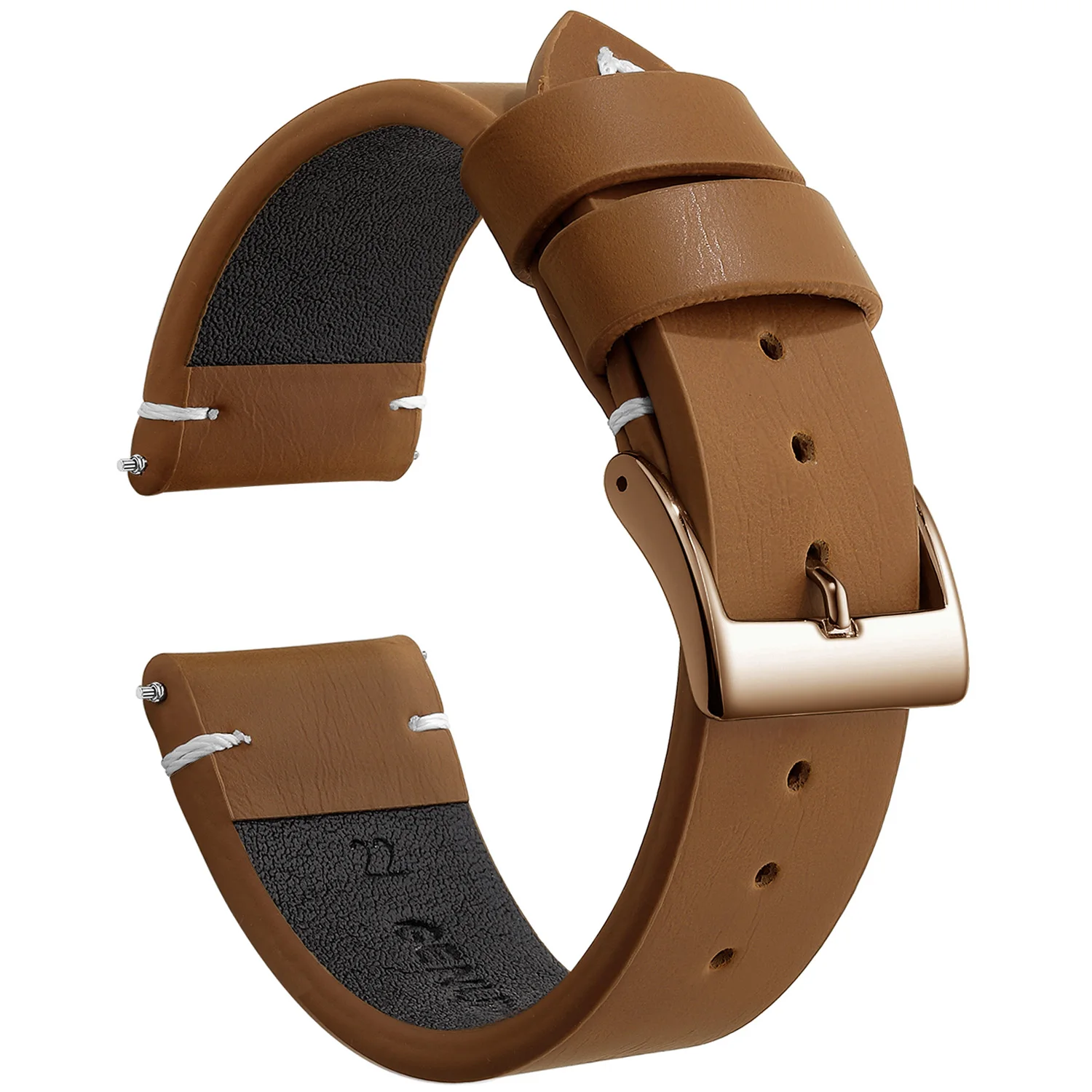Vintage Leather Watch Band Strap with Stainless Steel Buckle
