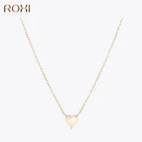ROXI Natural Opal Heart Pendant Neckalce For Women 925 Sterling Silver Luxury Clavicle Chain Elegant Choker Party Fine Jewelry