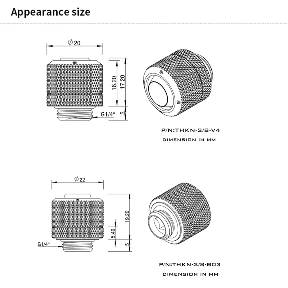 Soft Tube Fitting 8pcs G1/4" Hose Adapter For Cooling System 10X13mm 10X16mm Flexible Pipe Extender Fitting Angled Adapter Fitting Water Cooling Fitting