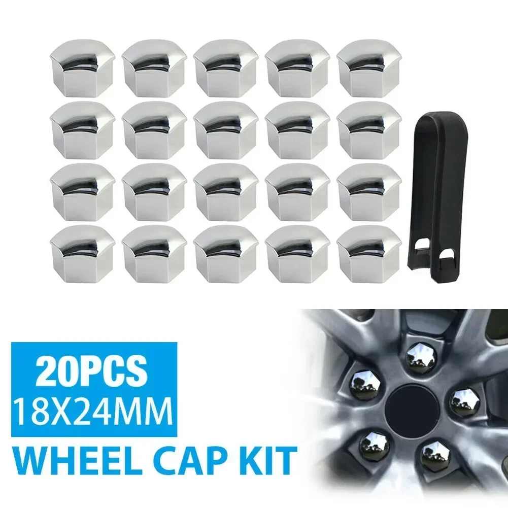 20Pcs Wheel Lug Nut Cap Covers Trim For Tesla Model 3 for Model S for Y 18x24mm ABS Silver Plating Accessories wheel nut caps,wheel nut covers