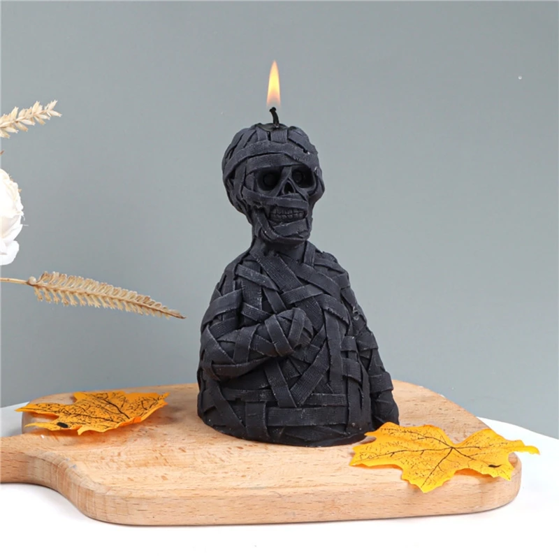 3D Bandage Skull for Head Silicone Mold Plaster Handmade Mould for DIY Soap Plaster Epoxy Resin Moul