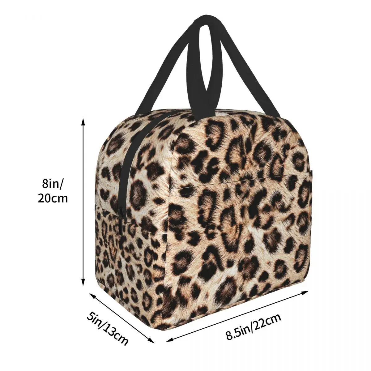 Leopard Print Insulated Lunch Tote Bag for Women Animal Skin Portable Cooler Thermal Food Lunch Box Kids School Food Picnic Bags