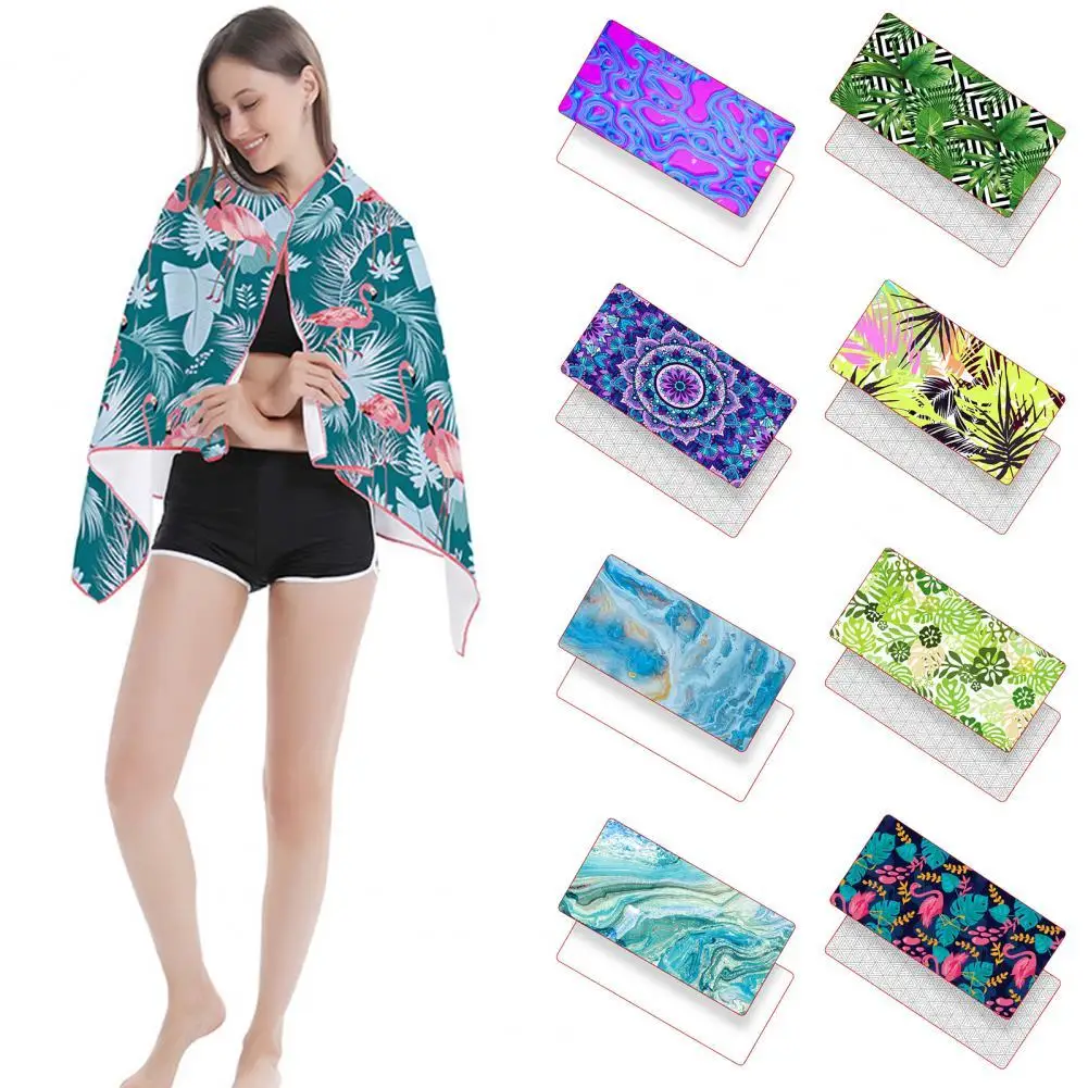

150x75cm Printed Beach Towel Soft Quick Dry Microfiber Breathable Swimming Towel Foldable Spa Bathrobe Bathing Accessories New
