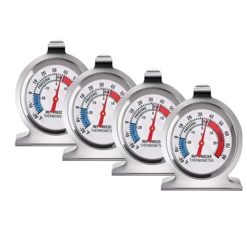 2 Pack Refrigerator Thermometer, -30~30°C/-20~80°F, Classic Fridge Analog Thermometer Large Dial With Red Indicator Thermometer 6