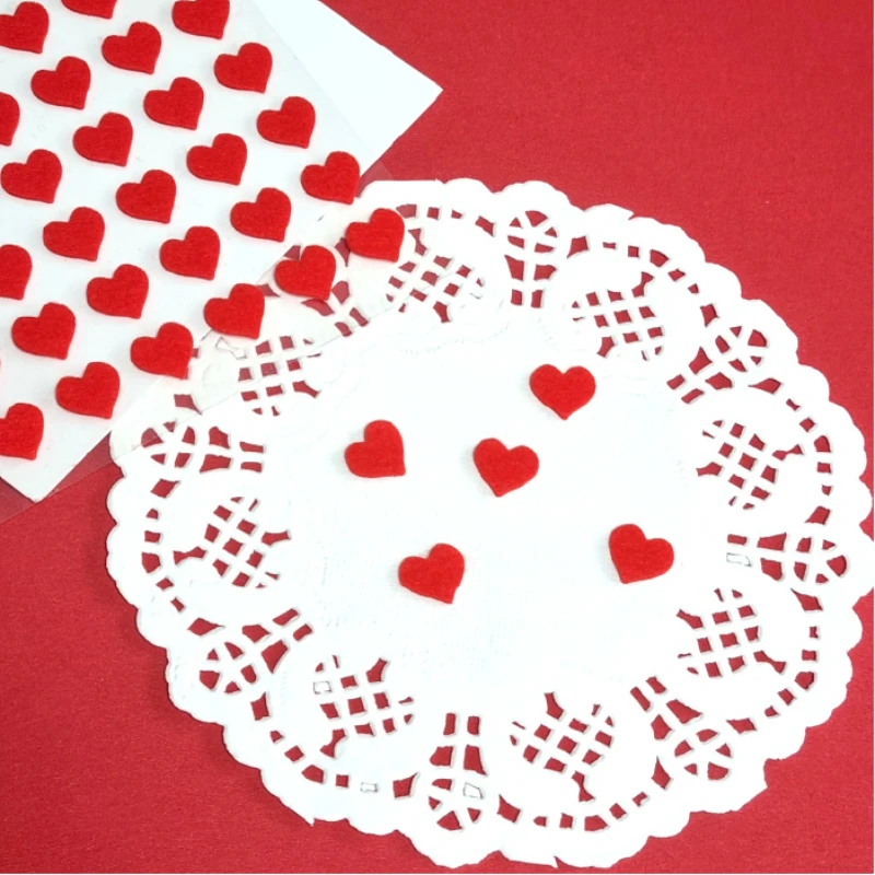 한국어 가져 오기 원래 BONITO 2 in 1 부직포 붉은 심장 스티커 Scrapbooking Diy 저널 일기 편지지 스티커 장식 선물