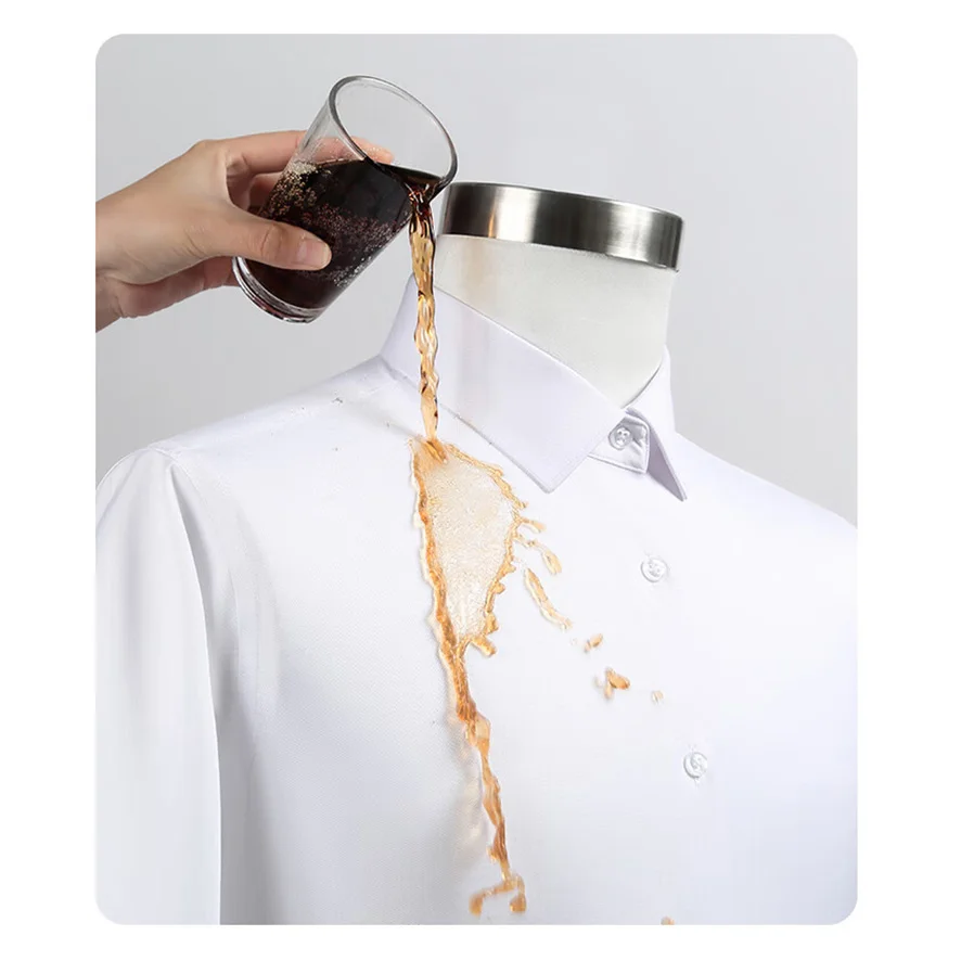 Men Shirt Short Sleeve Summer Waterproof  Antifouling Oversize 6XL 7XL 8XL 10XL Plus Size Oil Proof Formal Casual High Quality 2