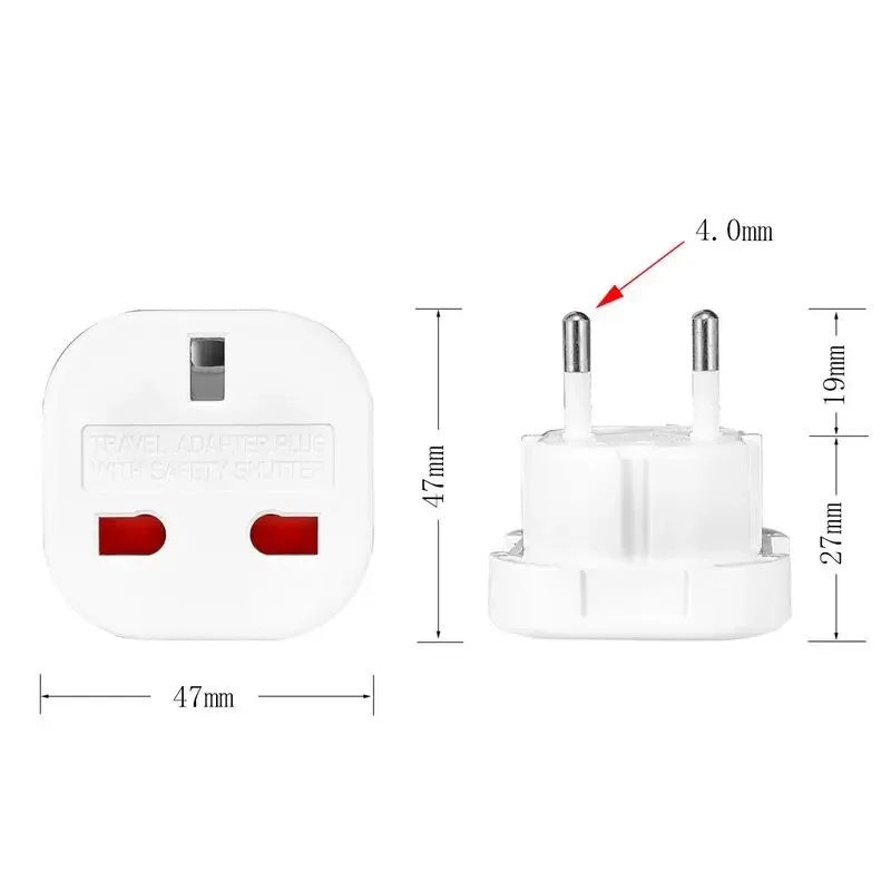 Universal UK to EU Power Adapter – Travel-Friendly Electrical Plug Converter