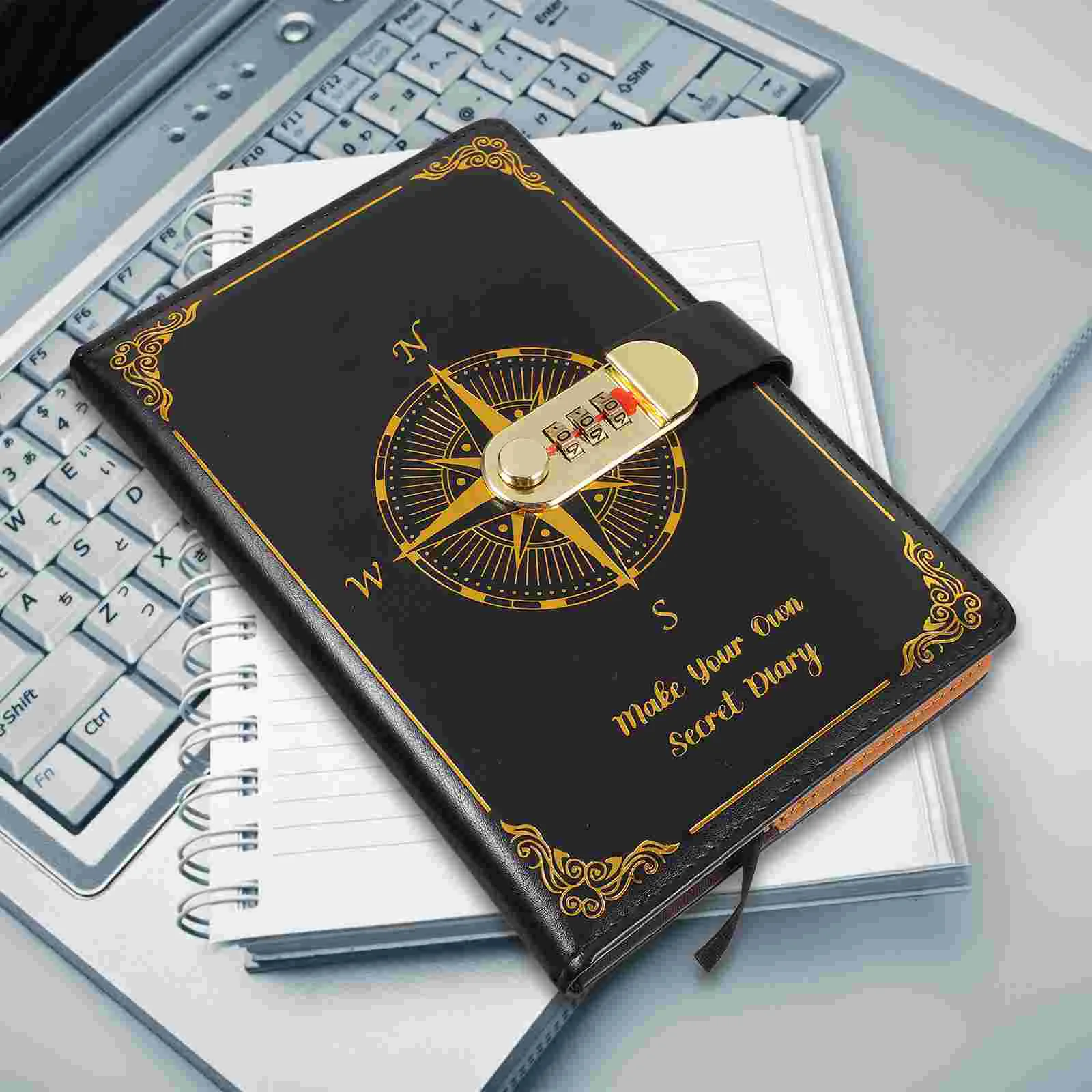 

The Notebook Retro Diary Password Lock A5 (green) Vintage Scrapbook with Office Conference Notepad Design Journal Work